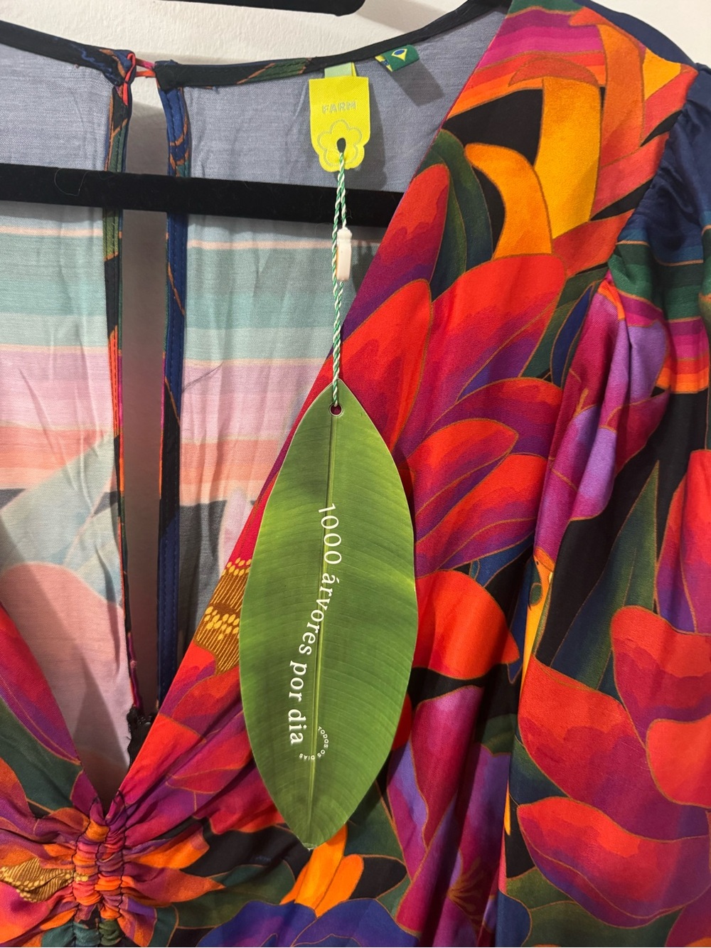 FARM Rio Twist-Front Floral Maxi Dress - Orange, Pink, Purple, Blue - Picture 3 of 4